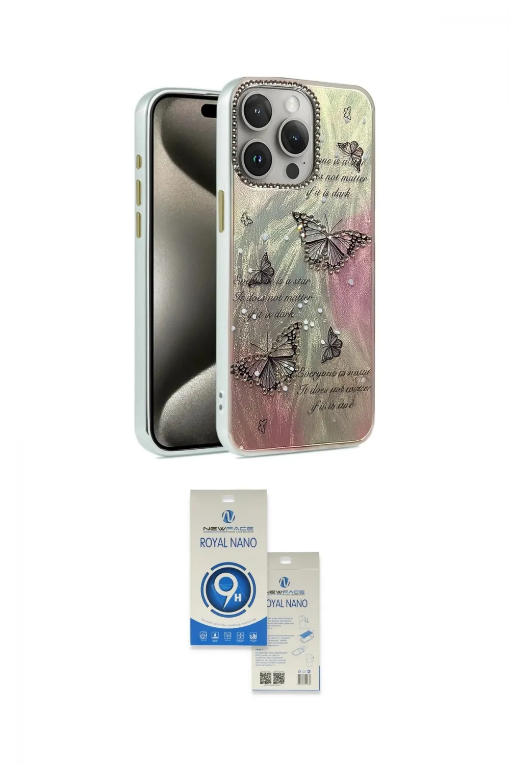 ieg™ iPhone 15 Pro Kılıf Zirve Modern Prime - Şeffaf Royal Nano Ekran Koruyucu