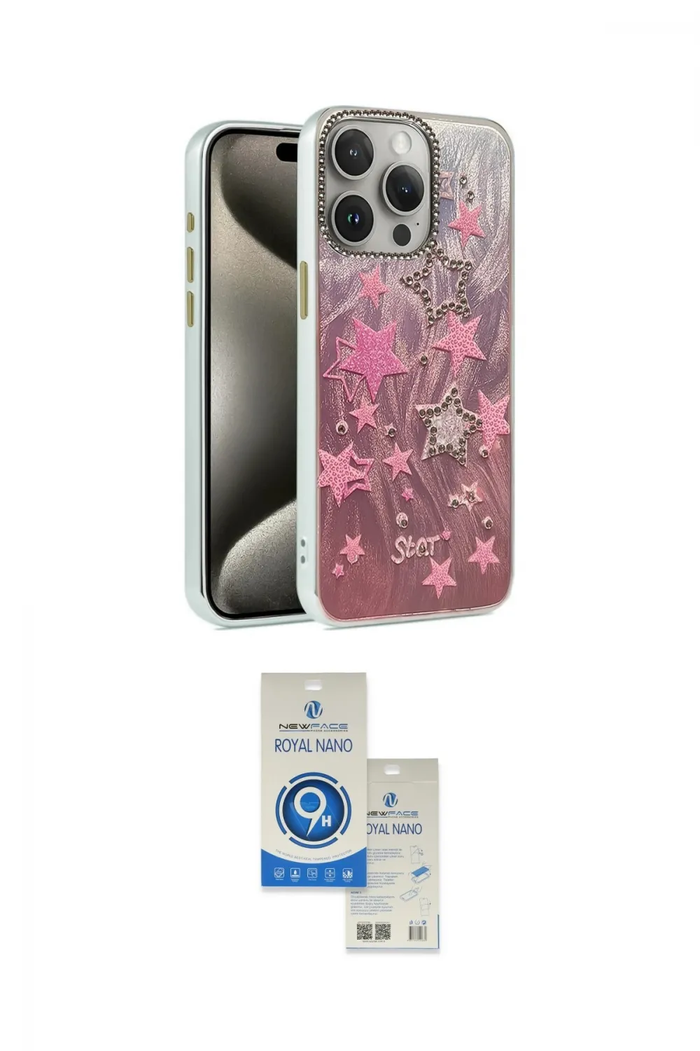 ieg™ iPhone 15 Pro Kılıf Zirve Modern Prime - Şeffaf Royal Nano Ekran Koruyucu