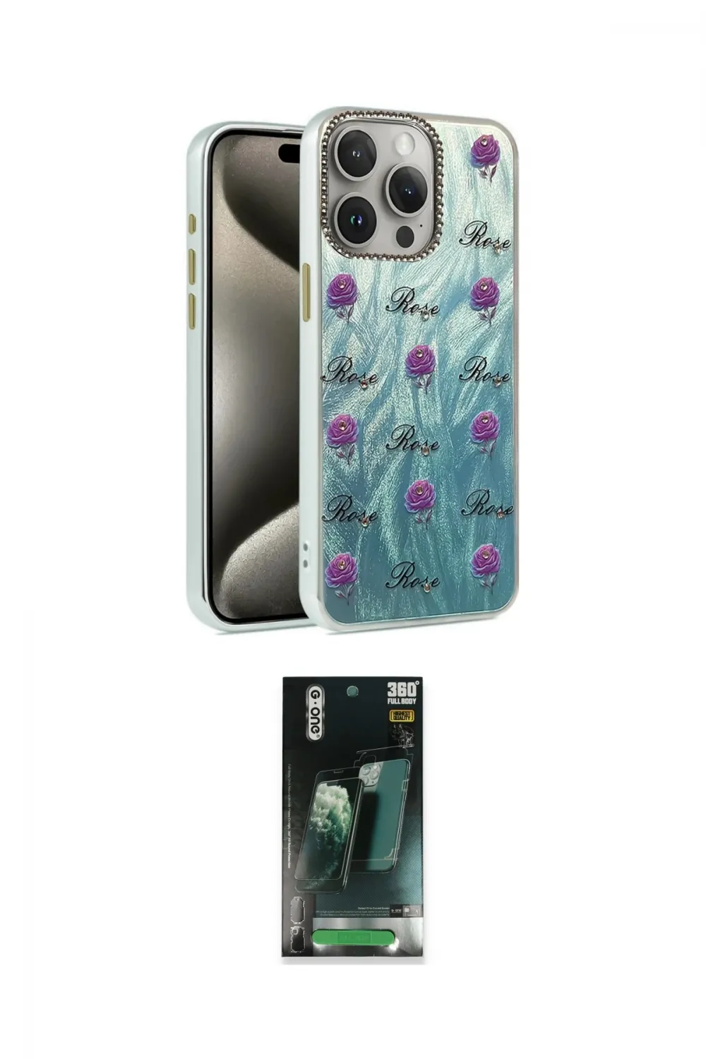 ieg™ iPhone 15 Pro Kılıf Zirve Modern Prime - Siyah 360 Mat Full Body Arka Koruyucu