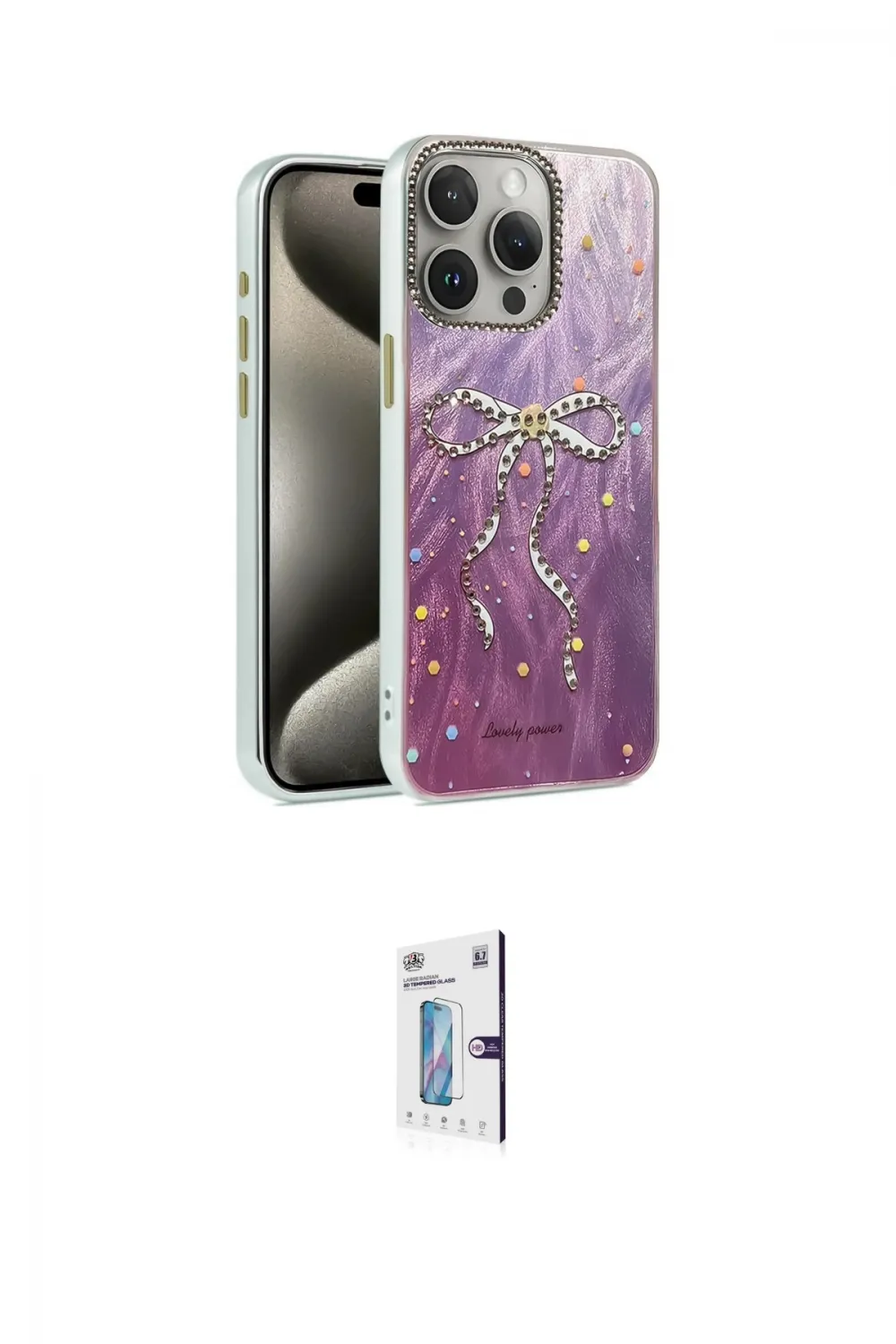 ieg™ iPhone 15 Pro Kılıf Zirve Modern Prime - Siyah Bilvis 0.18mm Plus Cam Ekran Koruyucu