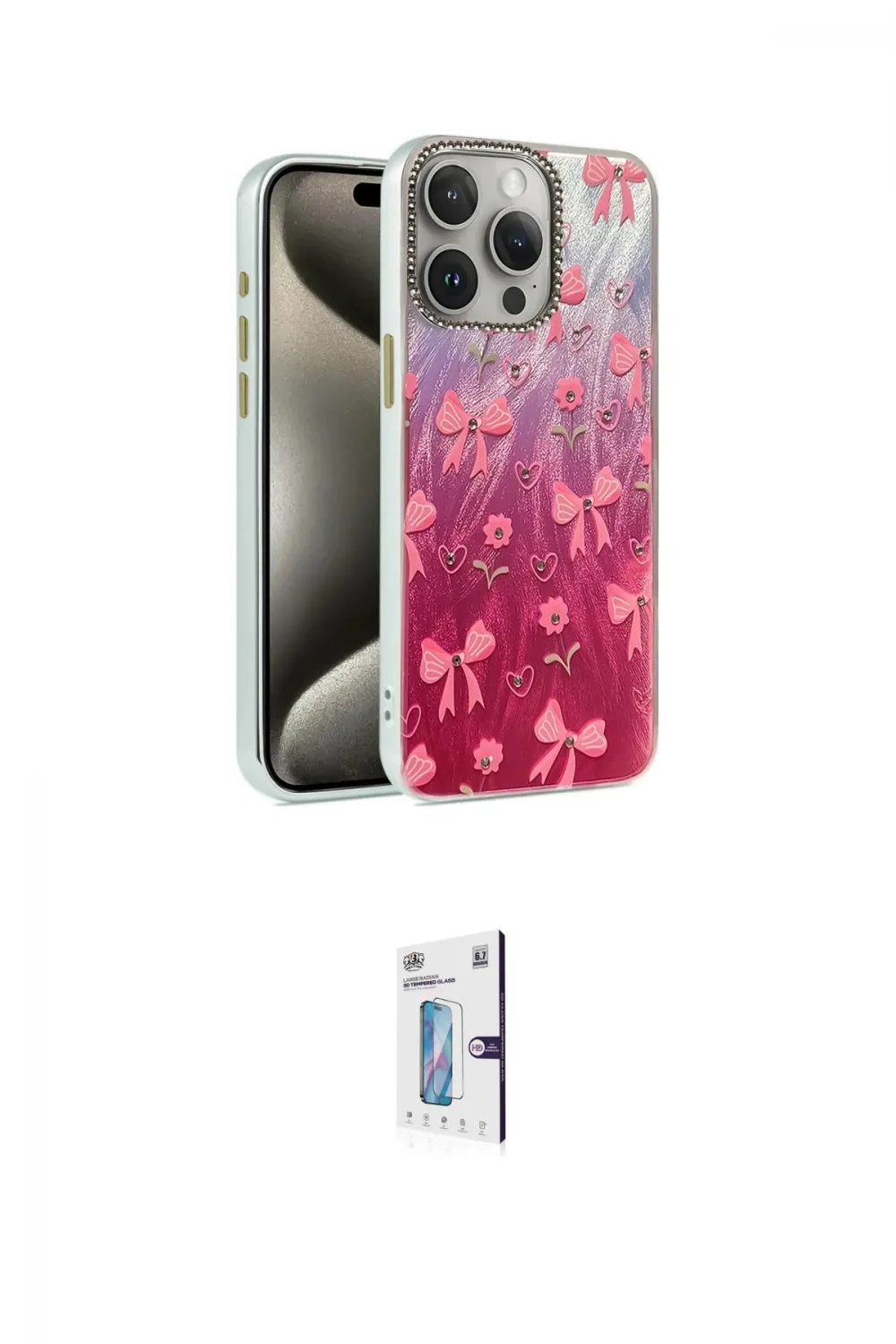 ieg™ iPhone 15 Pro Kılıf Zirve Modern Prime - Siyah Bilvis 0.18mm Plus Cam Ekran Koruyucu