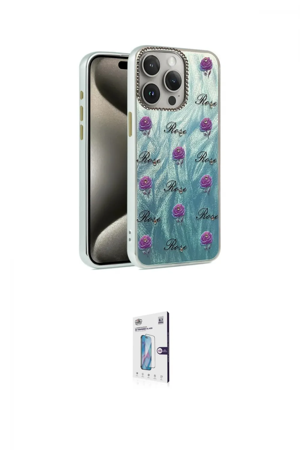 ieg™ iPhone 15 Pro Kılıf Zirve Modern Prime - Siyah Bilvis 0.18mm Plus Cam Ekran Koruyucu