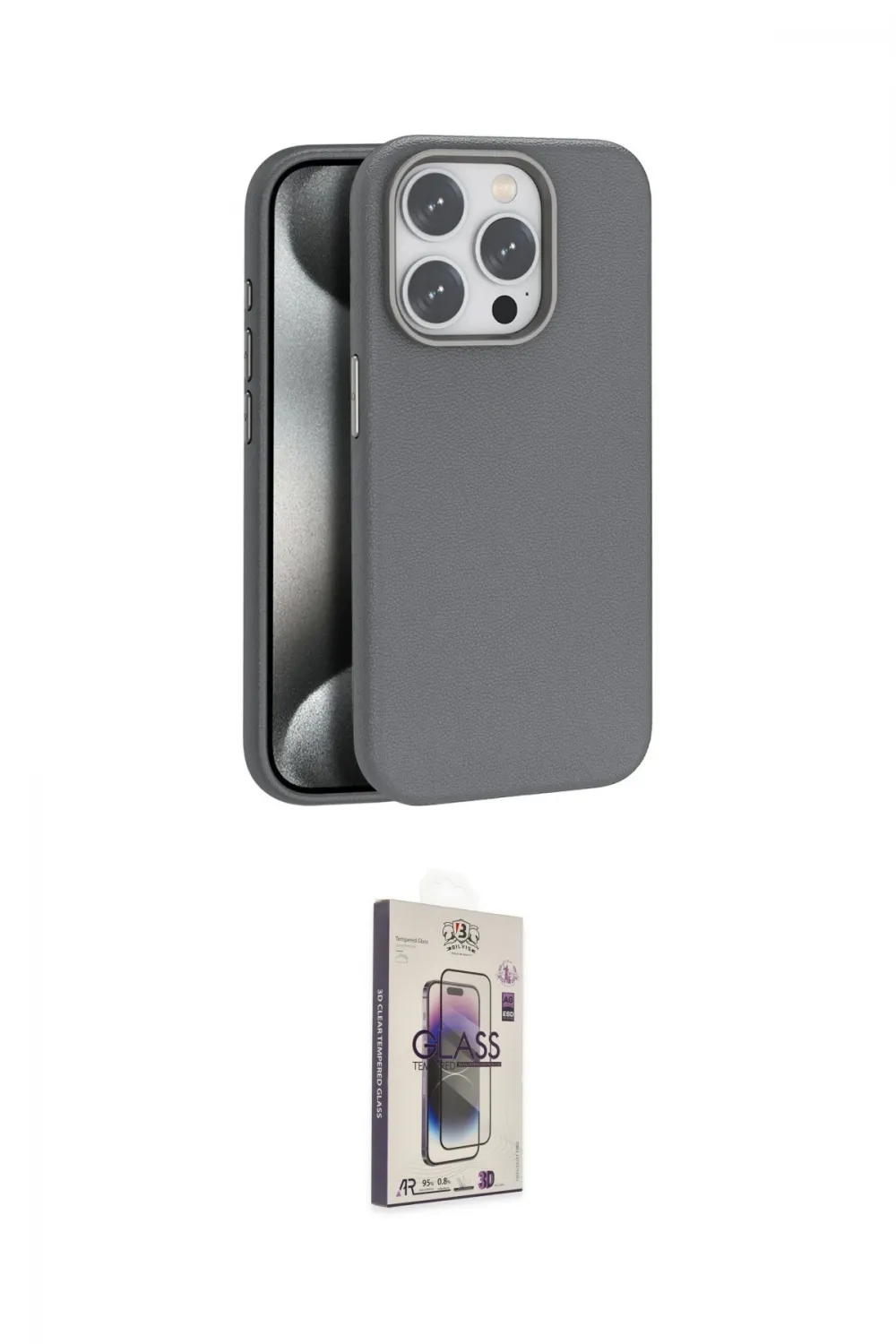 ieg™ iPhone 15 Pro Kılıf Zirve Modern Prime - Siyah Bilvis 3D Cam Ekran Koruyucu