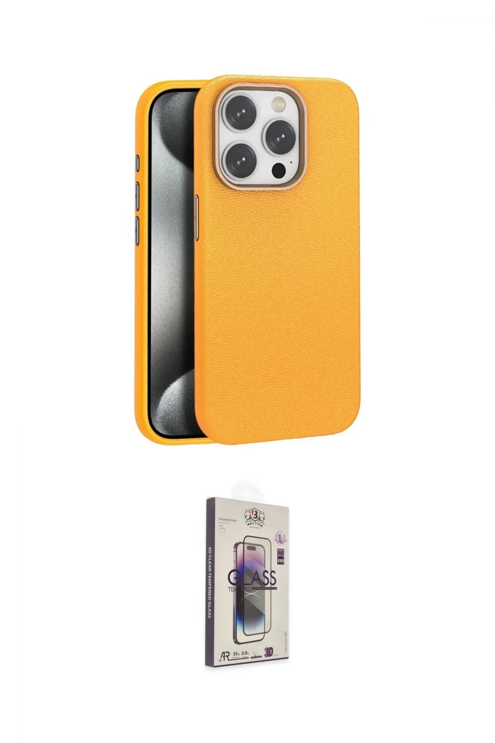 ieg™ iPhone 15 Pro Kılıf Zirve Modern Prime - Siyah Bilvis 3D Cam Ekran Koruyucu