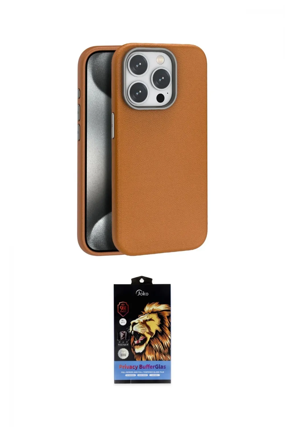ieg™ iPhone 15 Pro Kılıf Zirve Modern Prime - Siyah Buffer Hayalet Cam Ekran Koruyucu