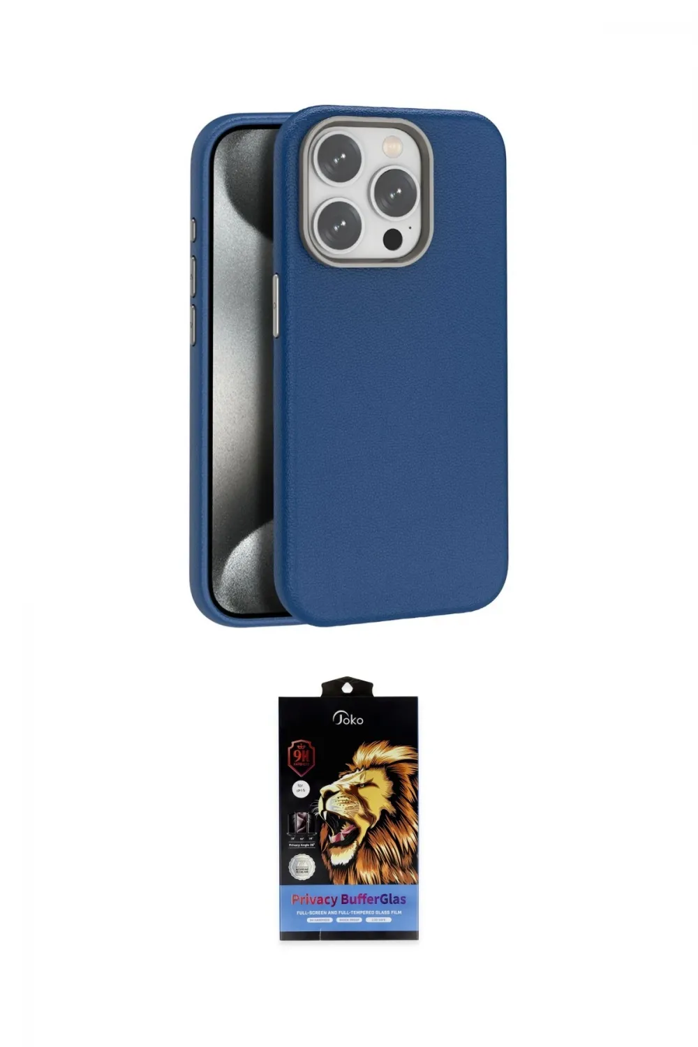 ieg™ iPhone 15 Pro Kılıf Zirve Modern Prime - Siyah Buffer Hayalet Cam Ekran Koruyucu
