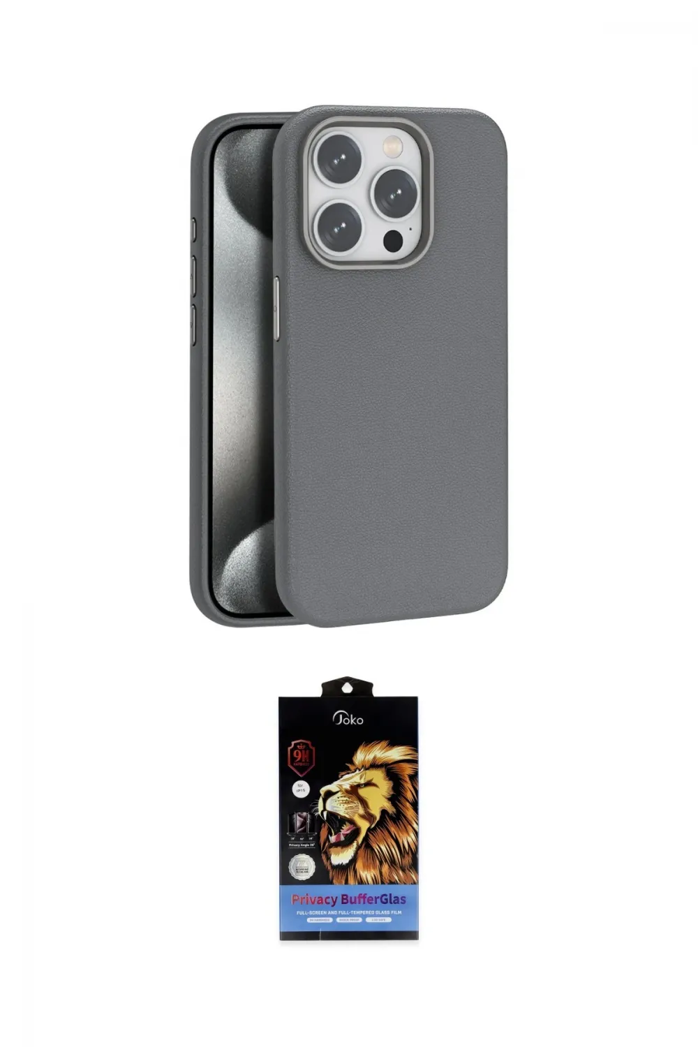 ieg™ iPhone 15 Pro Kılıf Zirve Modern Prime - Siyah Buffer Hayalet Cam Ekran Koruyucu