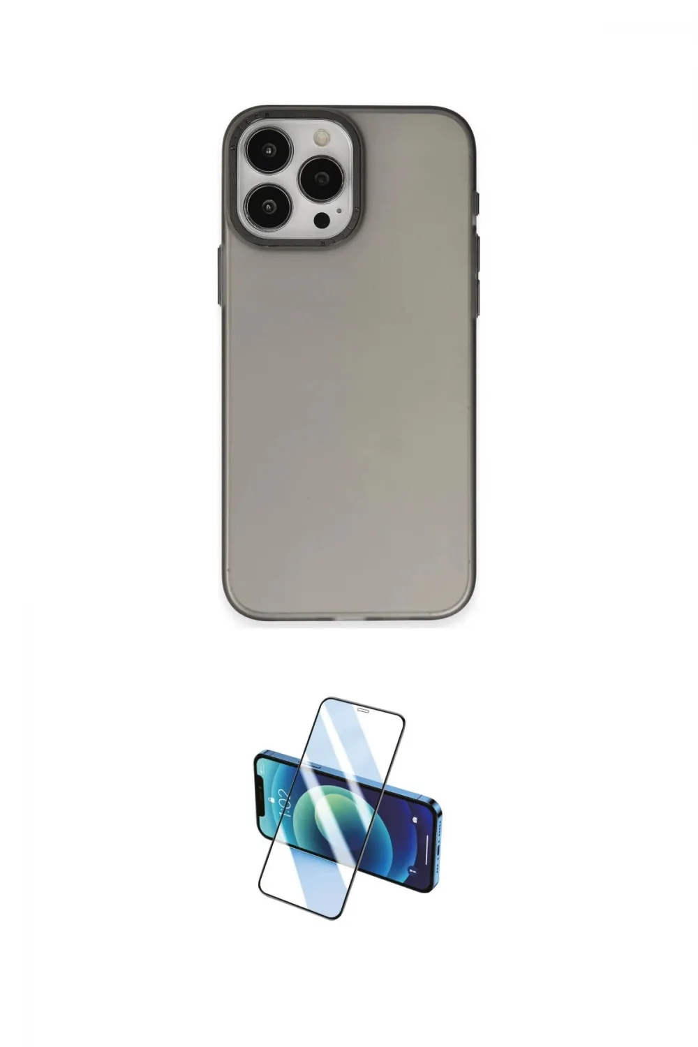 ieg™ iPhone 15 Pro Max Kılıf Ahenk Çizgi Prime - Siyah 3D Antistatik Seramik Nano Ekran Koruyucu