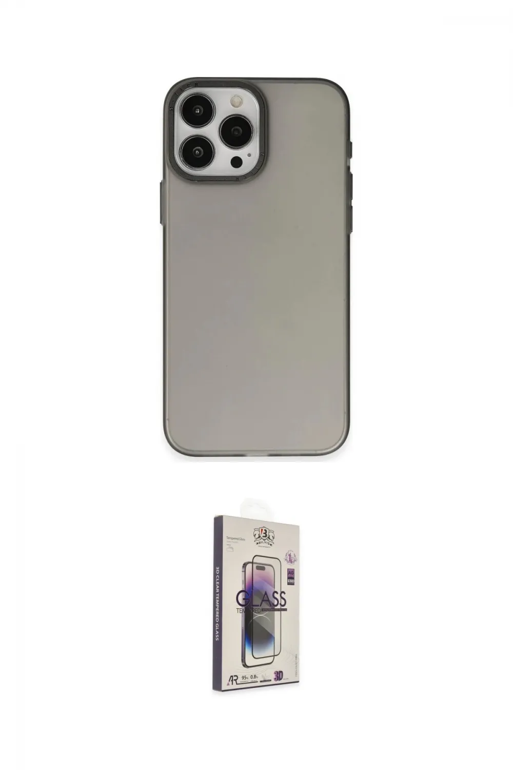 ieg™ iPhone 15 Pro Max Kılıf Ahenk Çizgi Prime - Siyah Bilvis 3D Cam Ekran Koruyucu