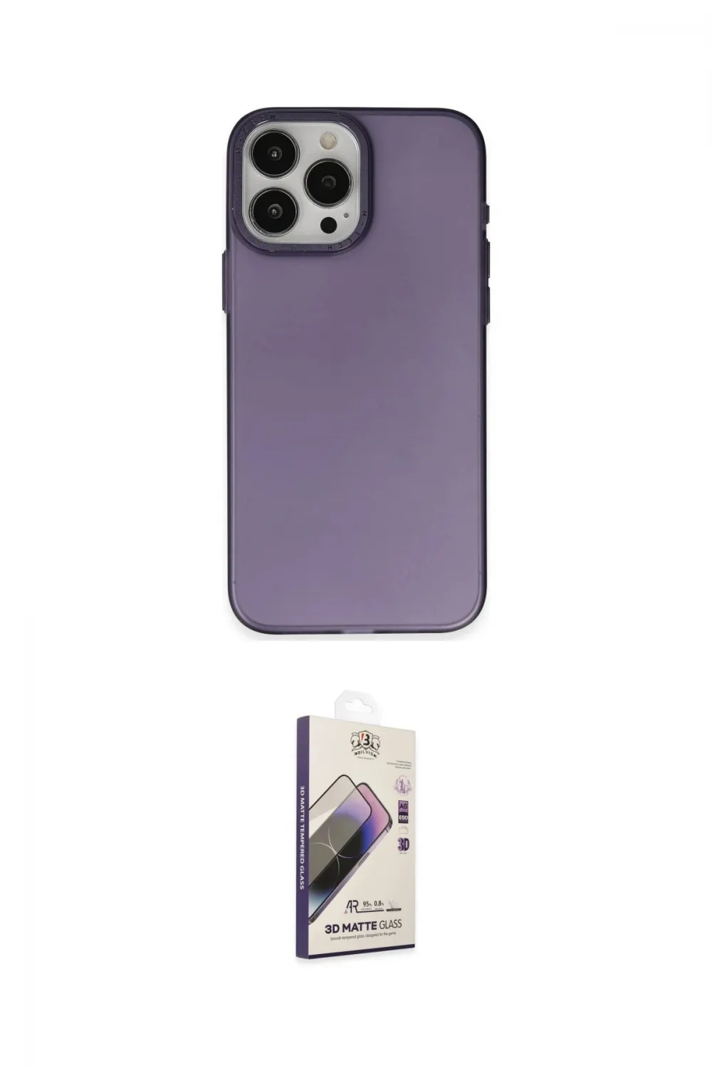 ieg™ iPhone 15 Pro Max Kılıf Ahenk Çizgi Prime - Siyah Bilvis 3D Mat Cam Ekran Koruyucu