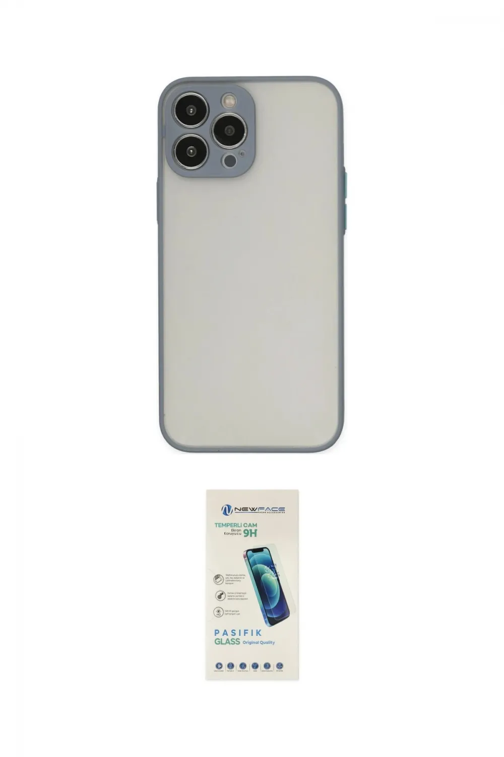 ieg™ iPhone 15 Pro Max Kılıf Ahenk Çizgi Serisi - Şeffaf Pasifik Cam Ekran Koruyucu