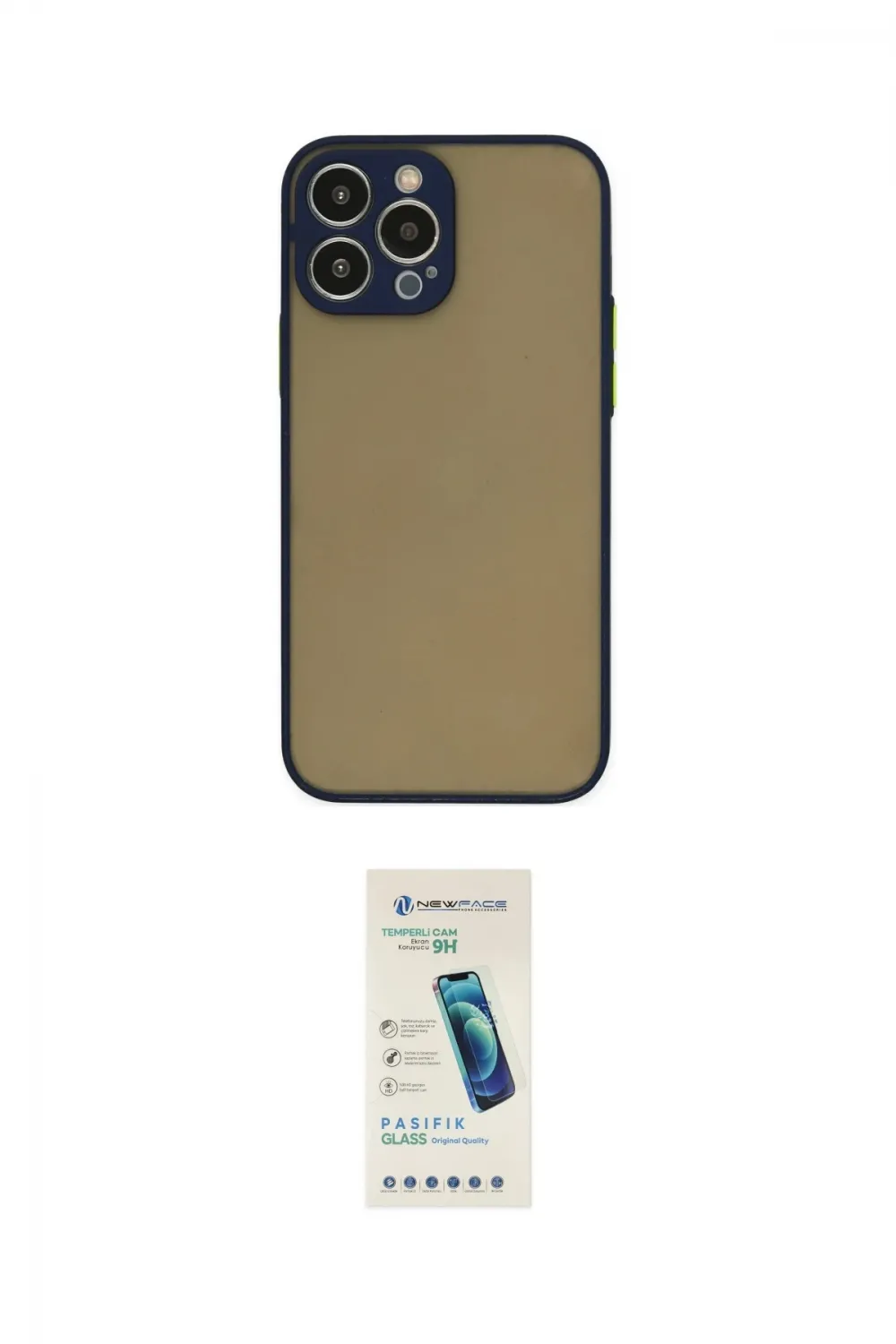 ieg™ iPhone 15 Pro Max Kılıf Ahenk Çizgi Serisi - Şeffaf Pasifik Cam Ekran Koruyucu