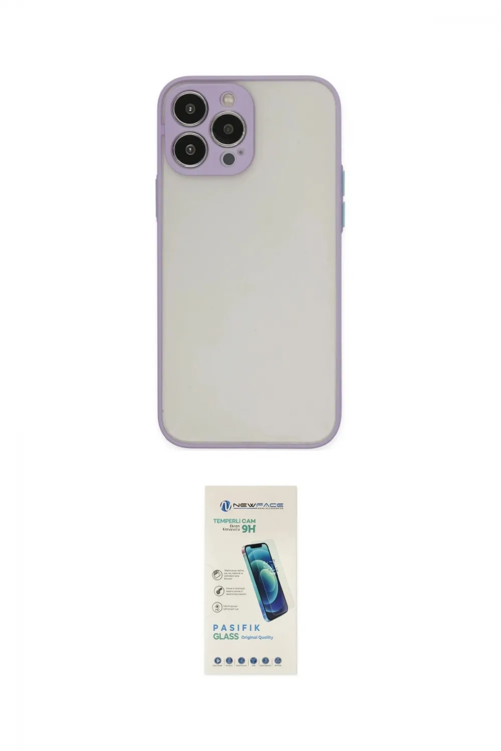 ieg™ iPhone 15 Pro Max Kılıf Ahenk Çizgi Serisi - Şeffaf Pasifik Cam Ekran Koruyucu