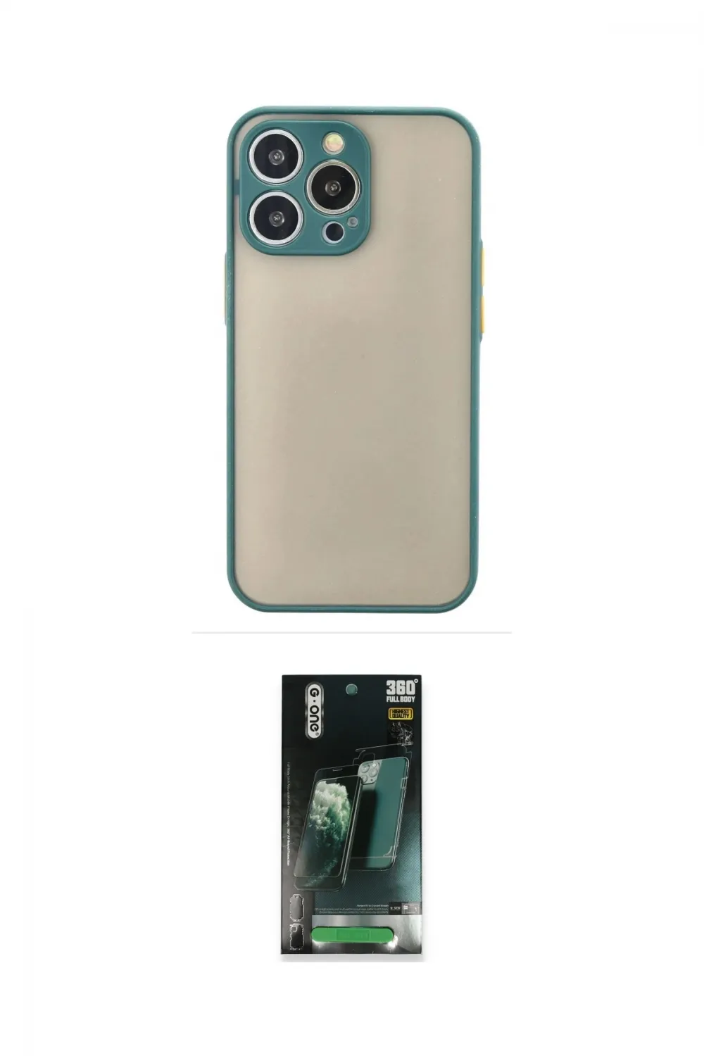 ieg™ iPhone 15 Pro Max Kılıf Ahenk Çizgi Serisi - Siyah 360 Mat Full Body Arka Koruyucu