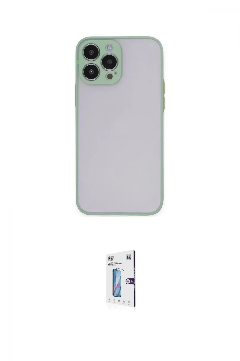 ieg™ iPhone 15 Pro Max Kılıf Ahenk Çizgi Serisi - Siyah Bilvis 0.18mm Plus Cam Ekran Koruyucu