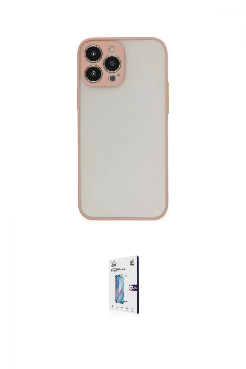 ieg™ iPhone 15 Pro Max Kılıf Ahenk Çizgi Serisi - Siyah Bilvis 0.18mm Plus Cam Ekran Koruyucu
