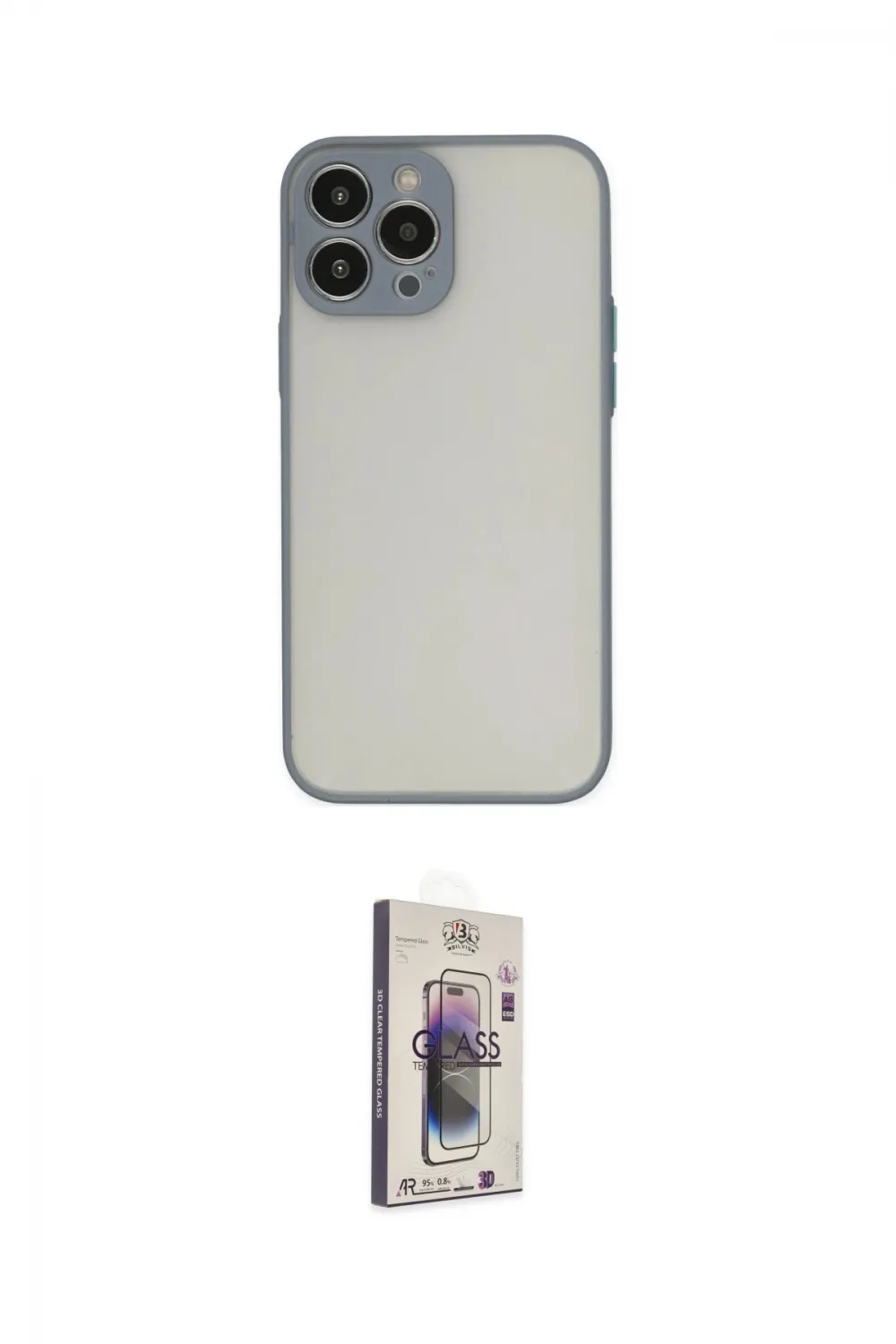 ieg™ iPhone 15 Pro Max Kılıf Ahenk Çizgi Serisi - Siyah Bilvis 3D Cam Ekran Koruyucu
