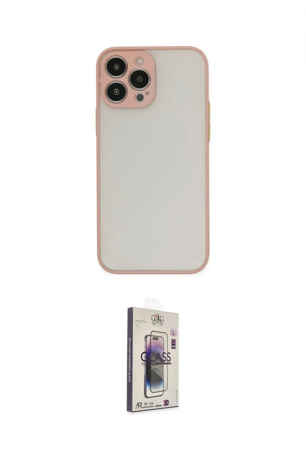 ieg™ iPhone 15 Pro Max Kılıf Ahenk Çizgi Serisi - Siyah Bilvis 3D Cam Ekran Koruyucu