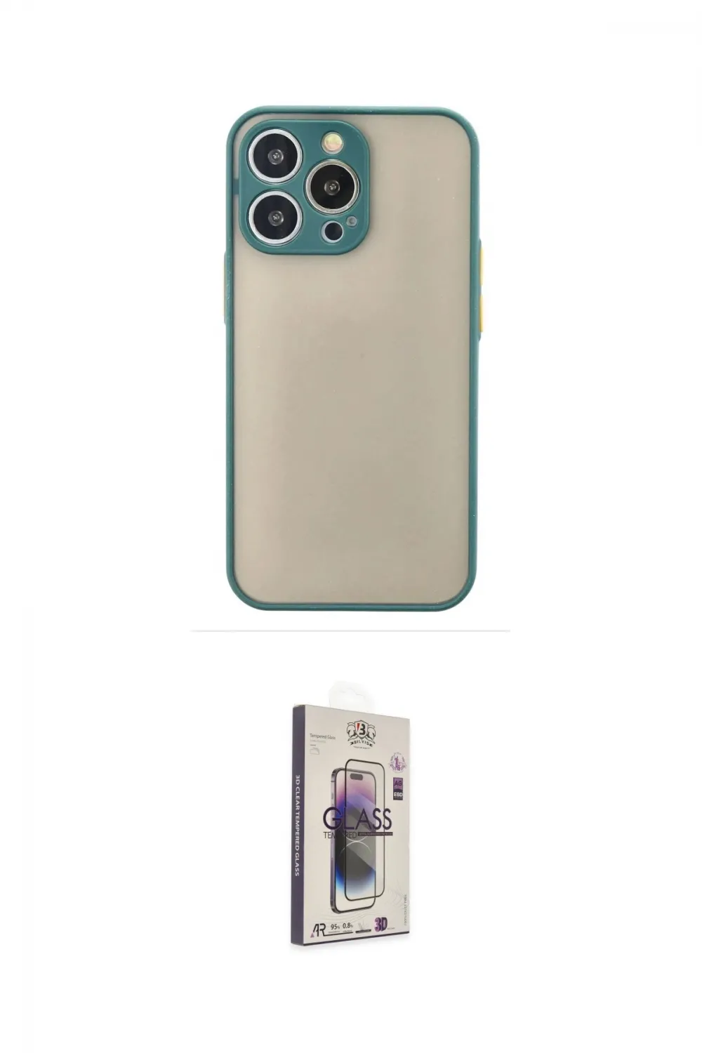 ieg™ iPhone 15 Pro Max Kılıf Ahenk Çizgi Serisi - Siyah Bilvis 3D Cam Ekran Koruyucu