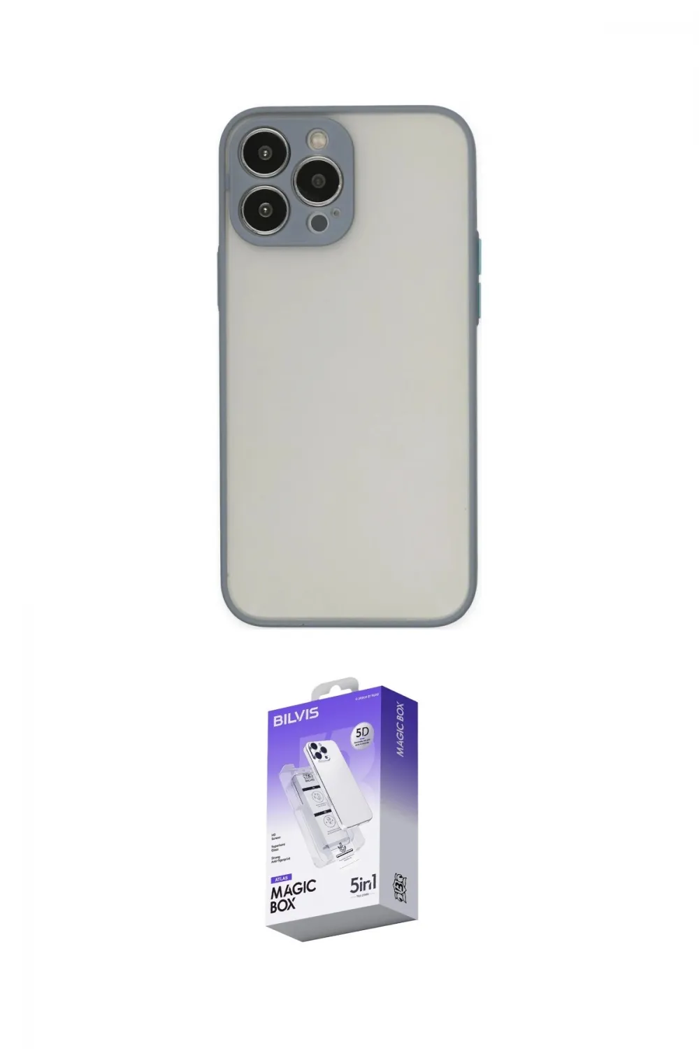 ieg™ iPhone 15 Pro Max Kılıf Ahenk Çizgi Serisi - Siyah Bilvis 5in1 3D Magic Cam Ekran Koruyucu