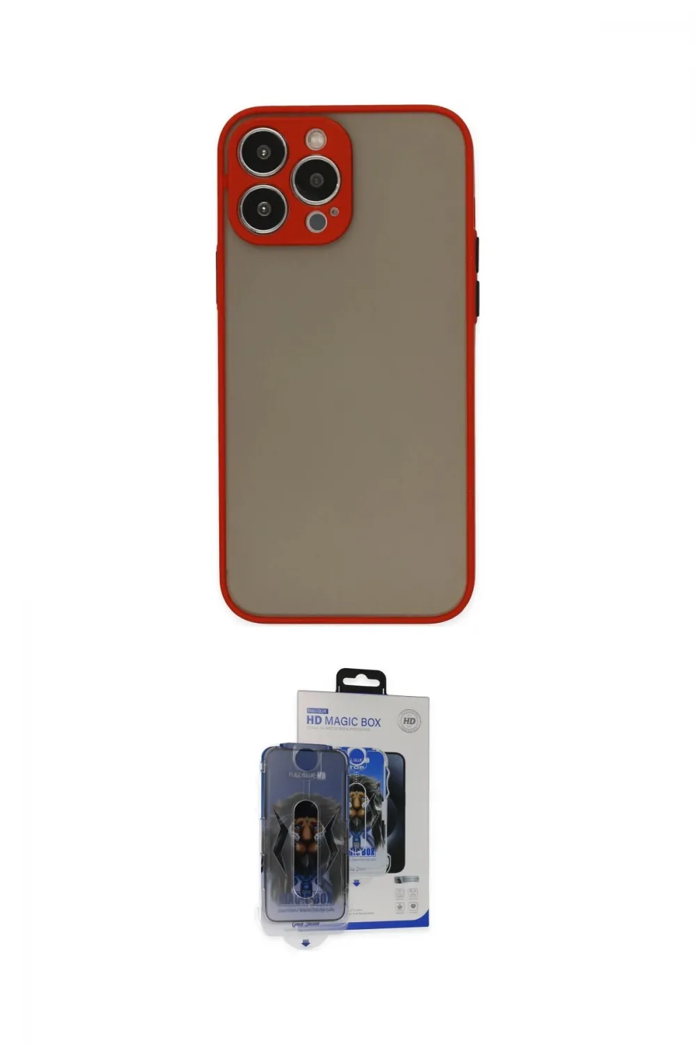 ieg™ iPhone 15 Pro Max Kılıf Ahenk Çizgi Serisi - Siyah Vanessa Magic Cam