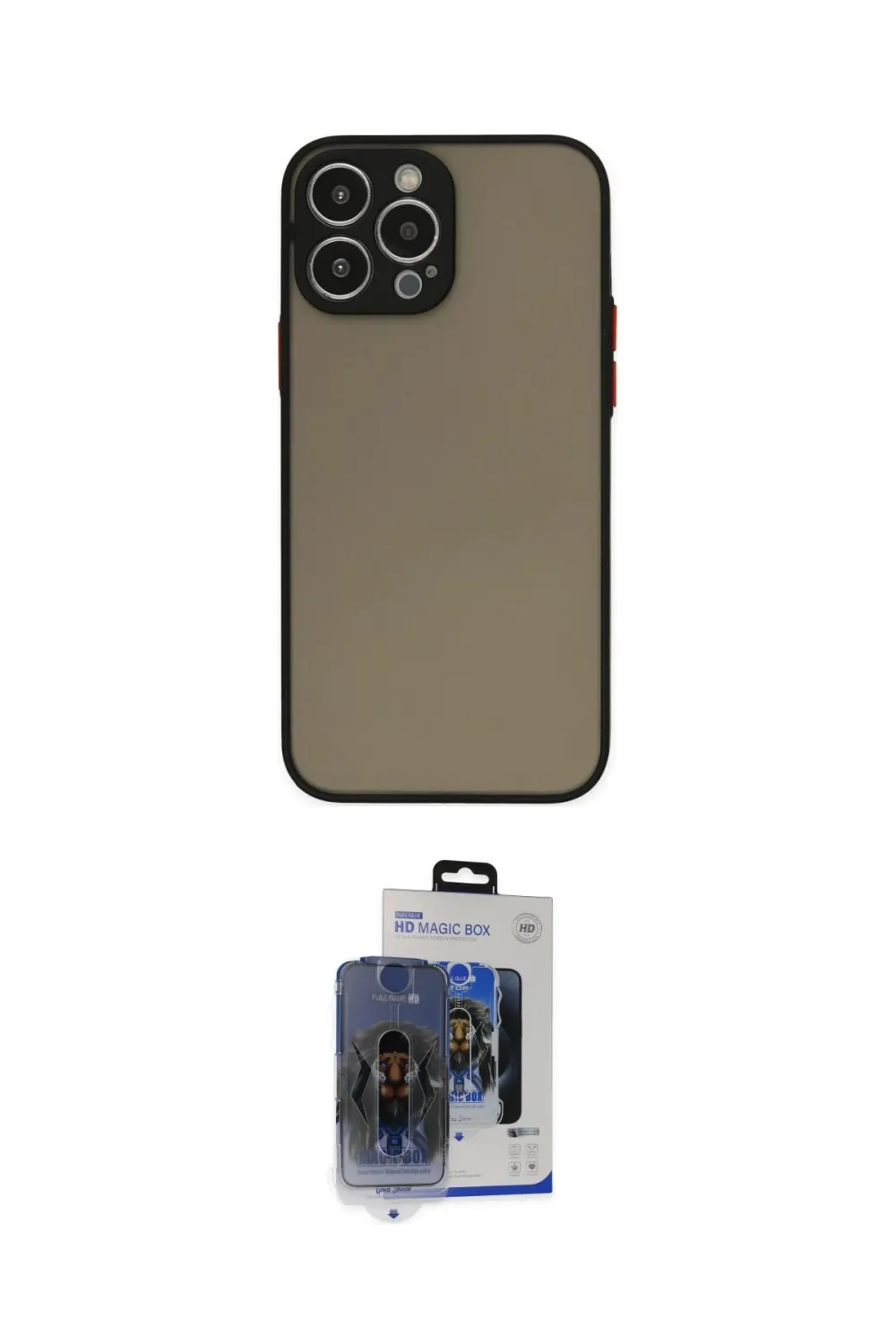 ieg™ iPhone 15 Pro Max Kılıf Ahenk Çizgi Serisi - Siyah Vanessa Magic Cam