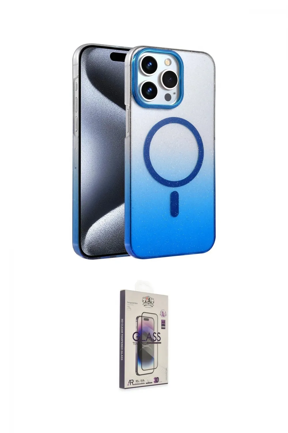 ieg™ iPhone 15 Pro Max Kılıf Ahenk Doku Özel Seri - Siyah Bilvis 3D Cam Ekran Koruyucu
