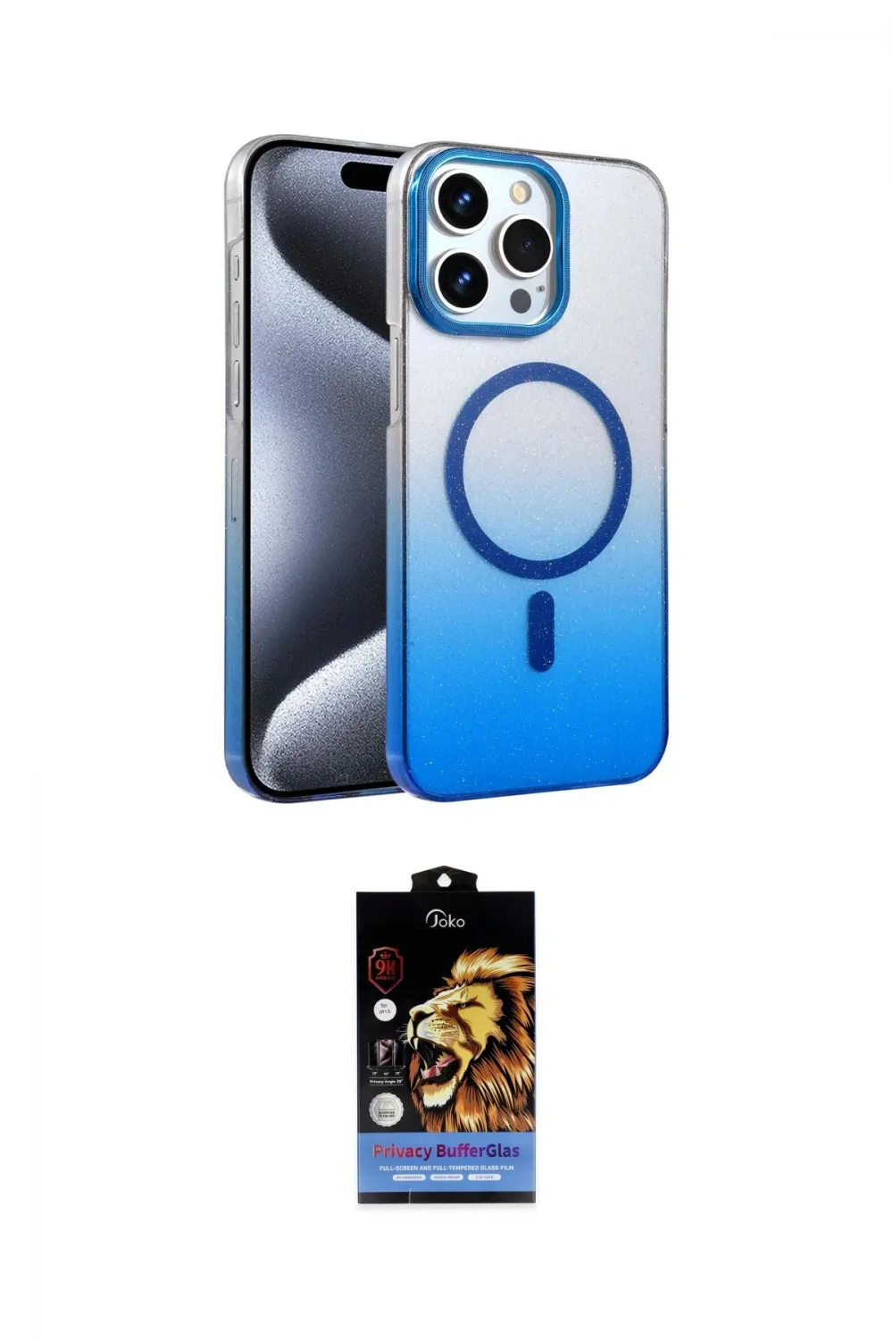 ieg™ iPhone 15 Pro Max Kılıf Ahenk Doku Özel Seri - Siyah Buffer Hayalet Cam Ekran Koruyucu