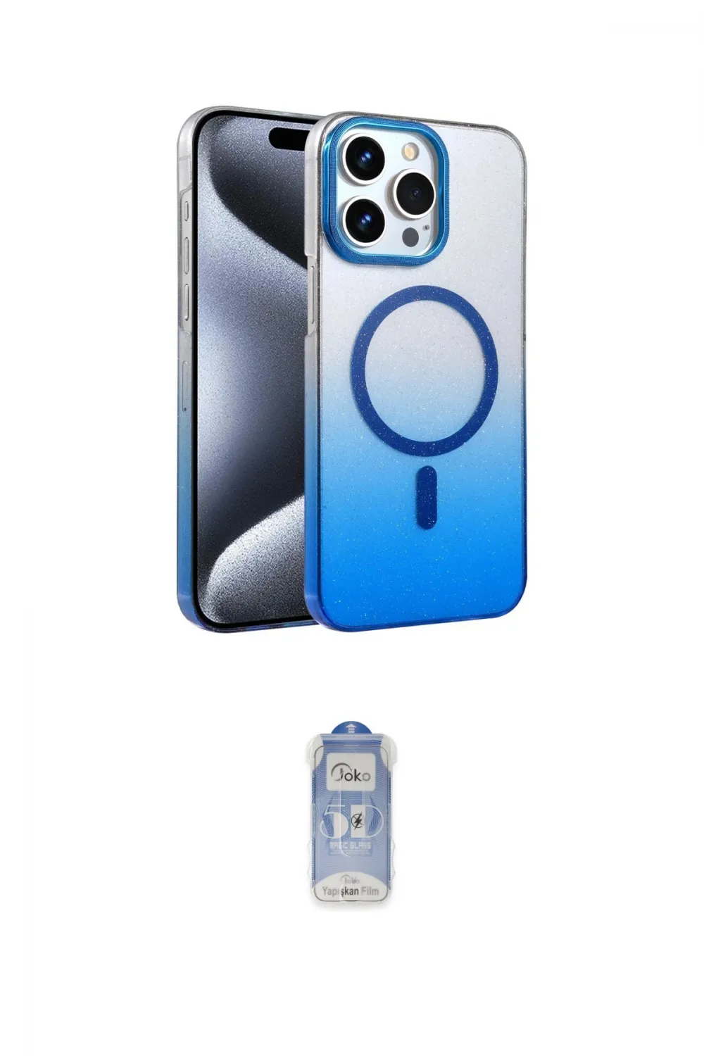 ieg™ iPhone 15 Pro Max Kılıf Ahenk Doku Özel Seri - Siyah Joko Magic 5D Cam