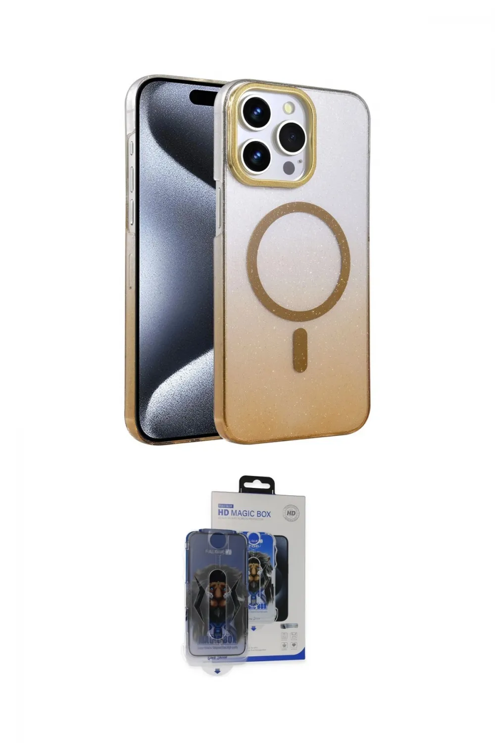 ieg™ iPhone 15 Pro Max Kılıf Ahenk Doku Özel Seri - Siyah Vanessa Magic Cam