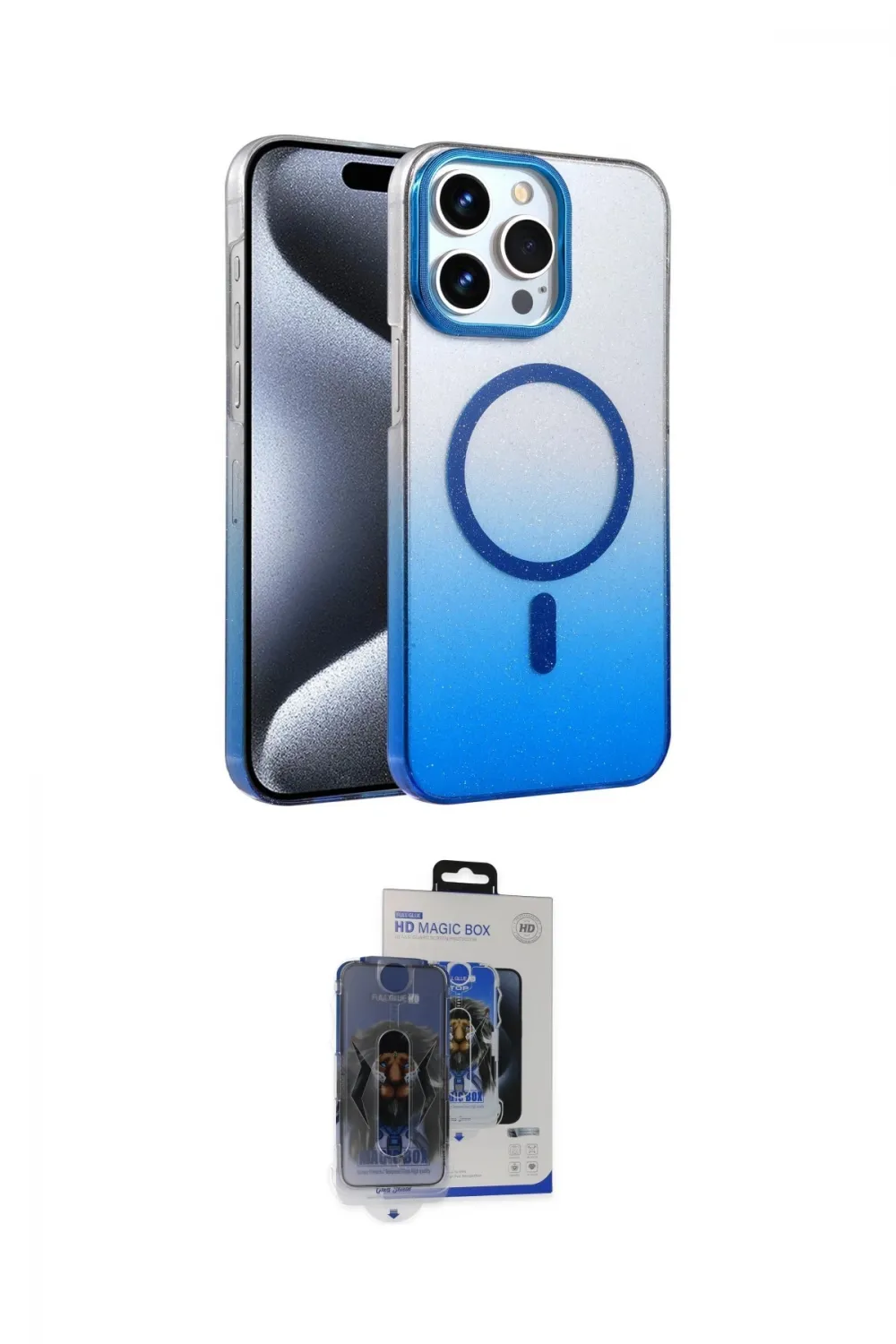 ieg™ iPhone 15 Pro Max Kılıf Ahenk Doku Özel Seri - Siyah Vanessa Magic Cam