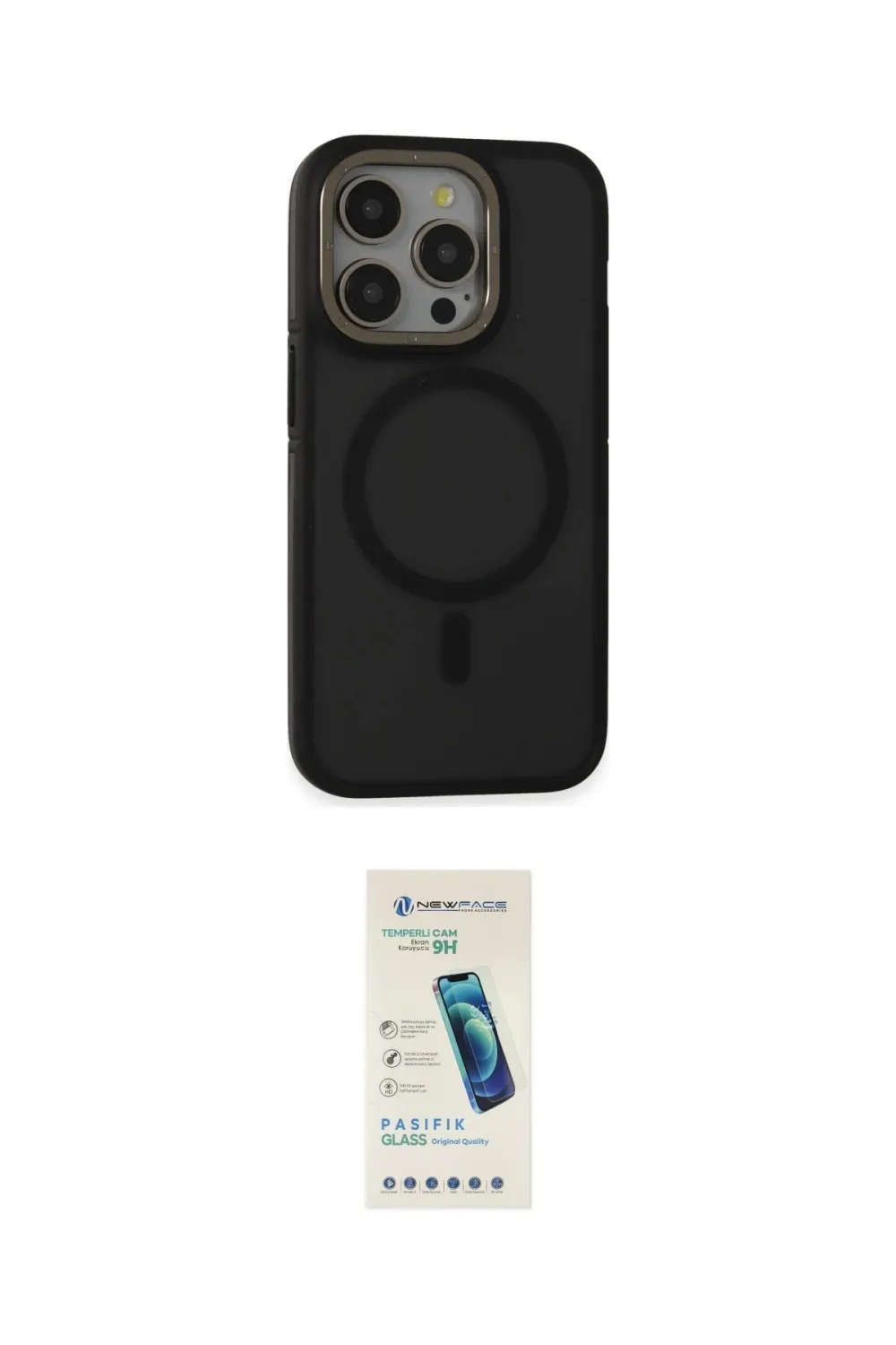 ieg™ iPhone 15 Pro Max Kılıf Ahenk Form Serisi - Şeffaf Pasifik Cam Ekran Koruyucu