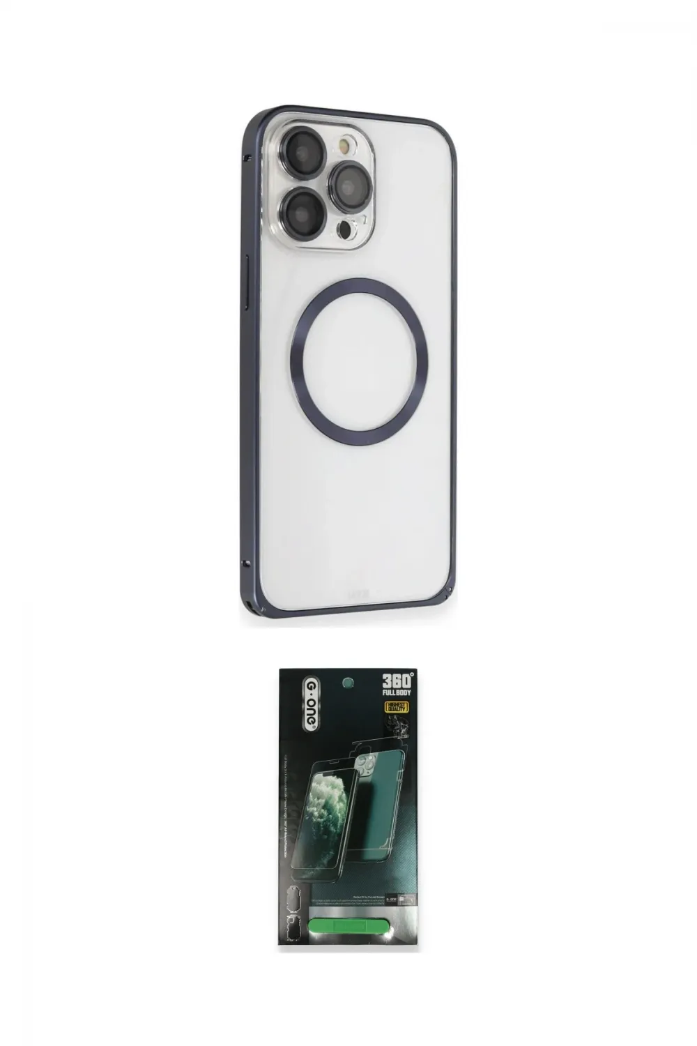 ieg™ iPhone 15 Pro Max Kılıf Ahenk Işık Serisi - Şeffaf 360 Full Body Arka Koruyucu