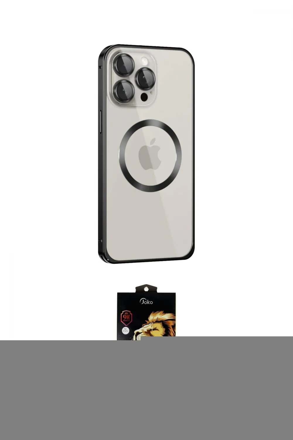 ieg™ iPhone 15 Pro Max Kılıf Ahenk Işık Serisi - Siyah Buffer Cam Ekran Koruyucu