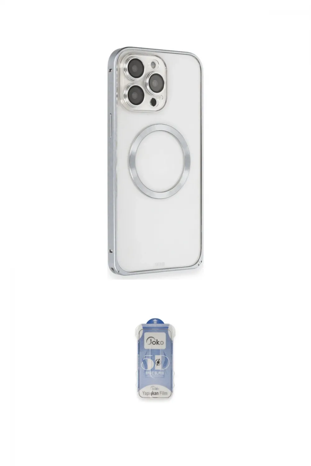 ieg™ iPhone 15 Pro Max Kılıf Ahenk Işık Serisi - Siyah Joko Magic 5D Cam