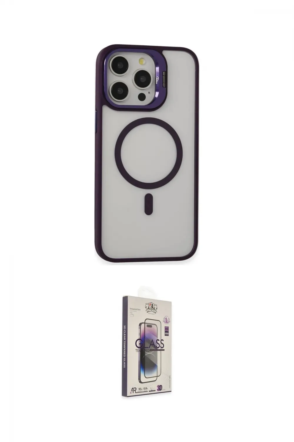 ieg™ iPhone 15 Pro Max Kılıf Ahenk Klasik Özel Seri - Siyah Bilvis 3D Cam Ekran Koruyucu