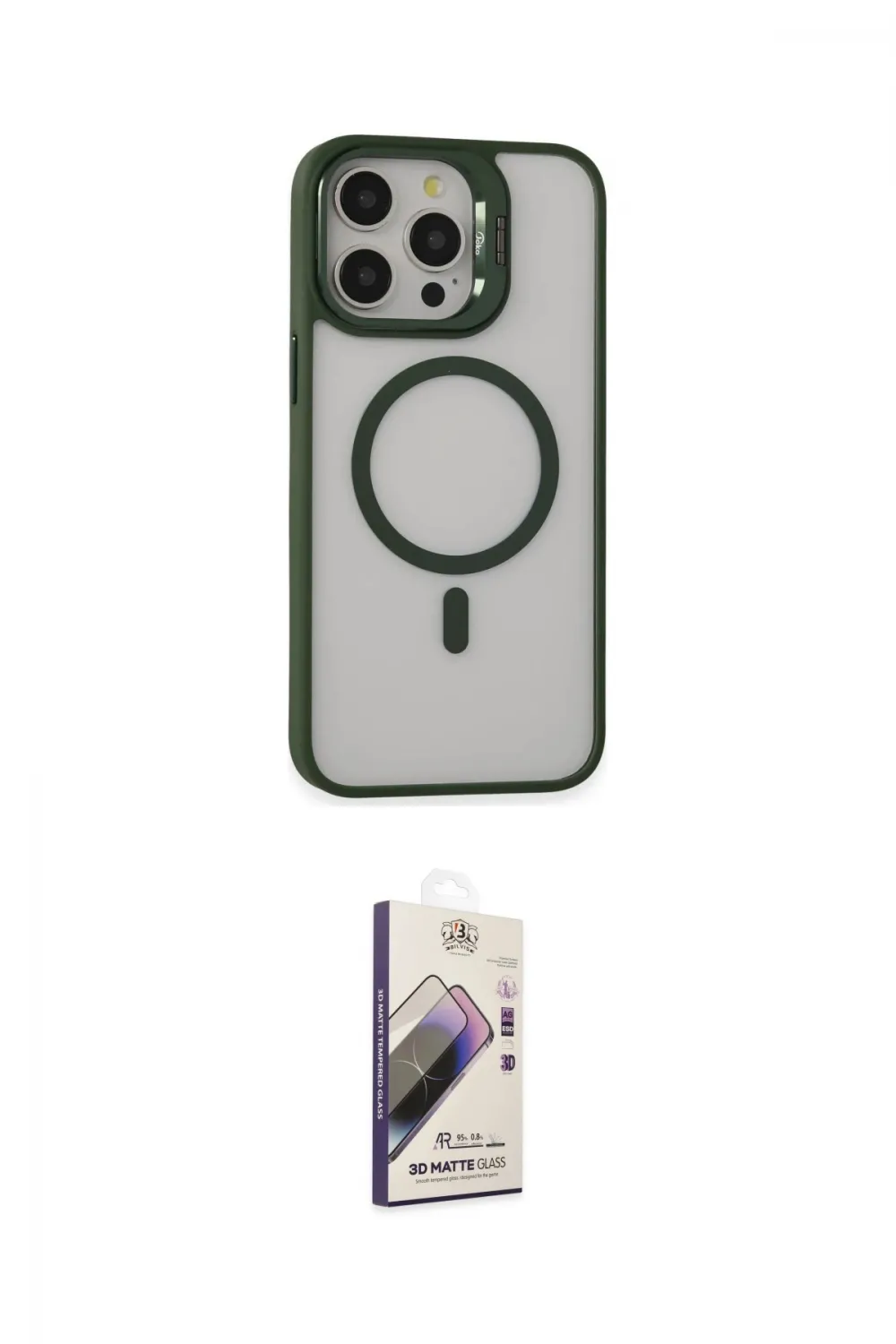 ieg™ iPhone 15 Pro Max Kılıf Ahenk Klasik Özel Seri - Siyah Bilvis 3D Mat Cam Ekran Koruyucu
