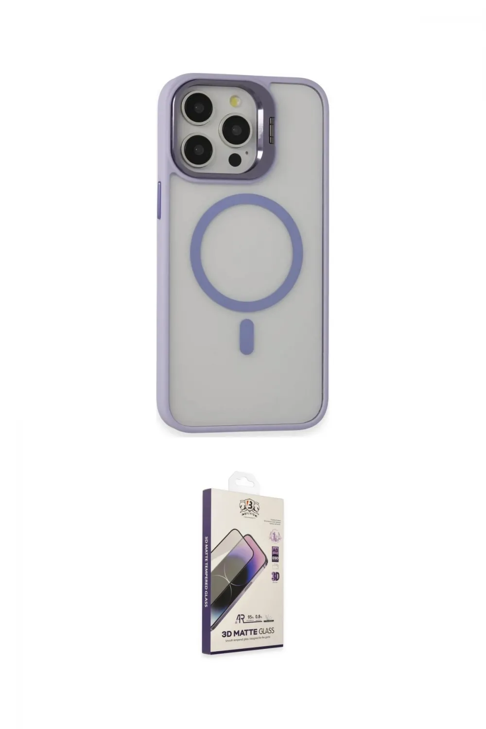 ieg™ iPhone 15 Pro Max Kılıf Ahenk Klasik Özel Seri - Siyah Bilvis 3D Mat Cam Ekran Koruyucu