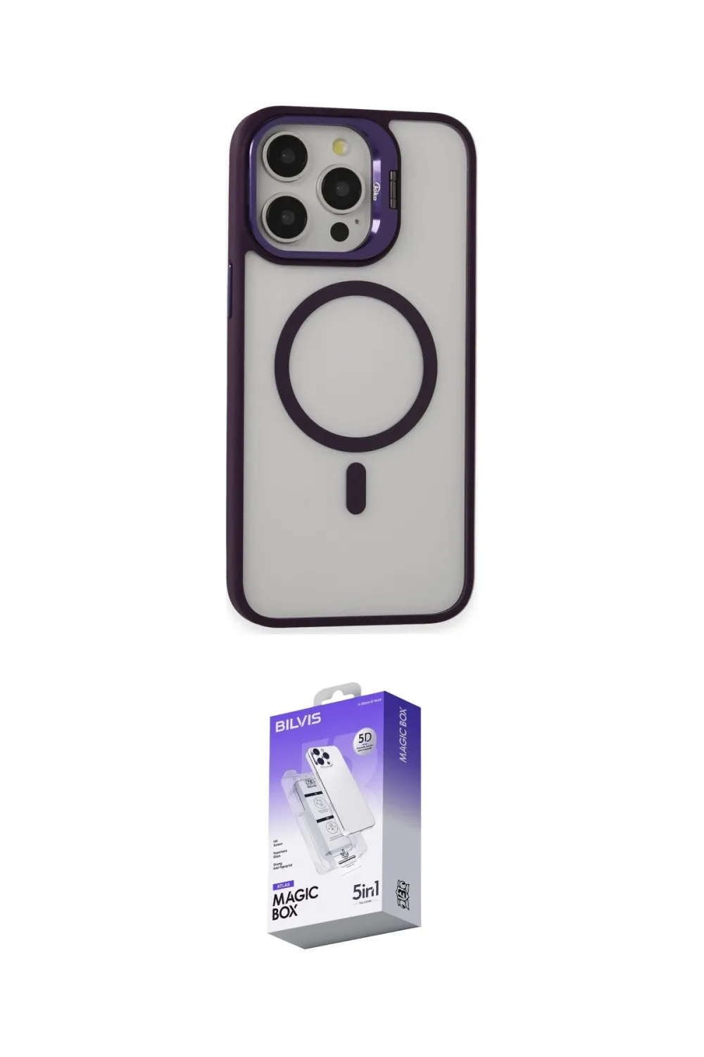 ieg™ iPhone 15 Pro Max Kılıf Ahenk Klasik Özel Seri - Siyah Bilvis 5in1 3D Magic Cam Ekran Koruyucu