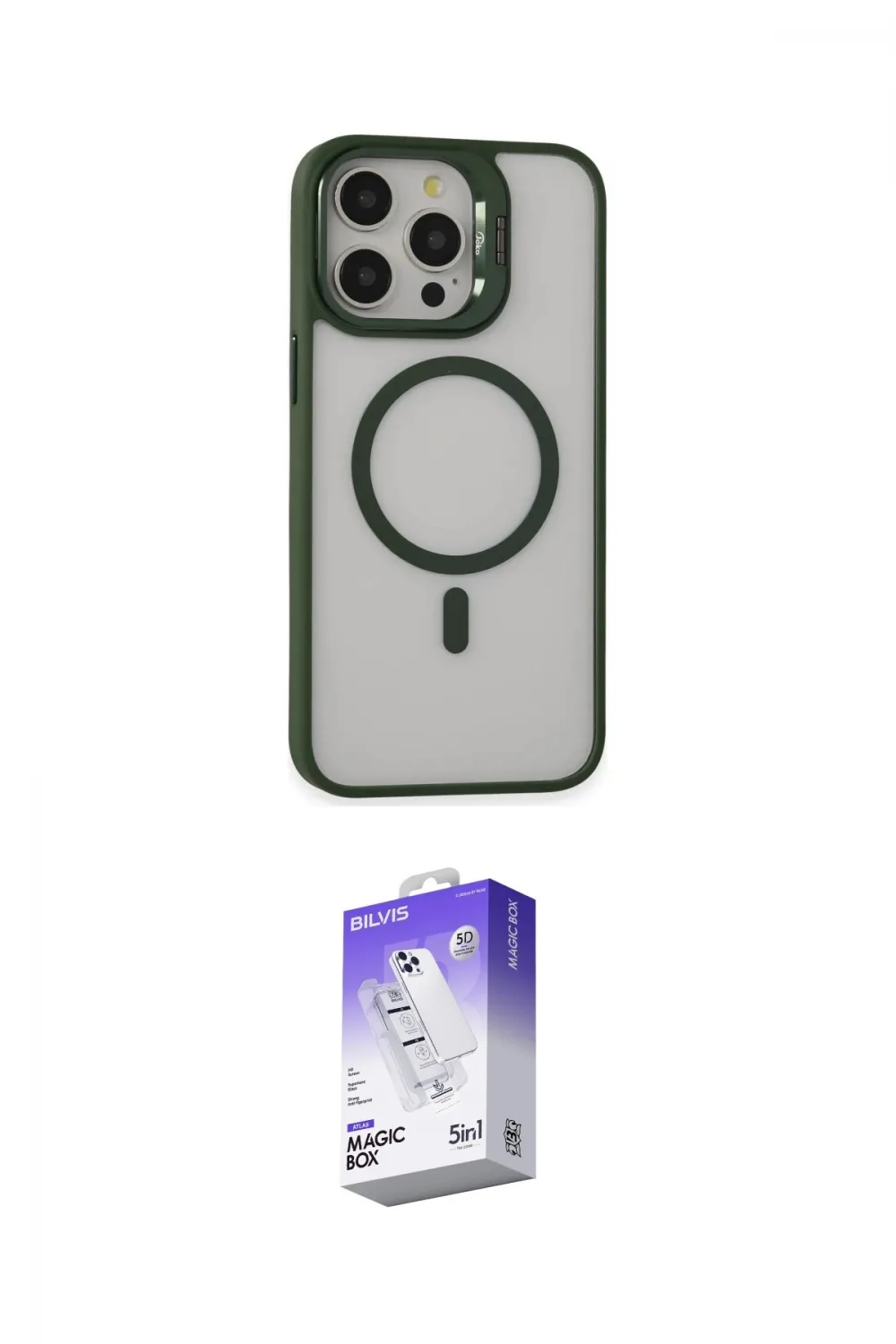 ieg™ iPhone 15 Pro Max Kılıf Ahenk Klasik Özel Seri - Siyah Bilvis 5in1 3D Magic Cam Ekran Koruyucu