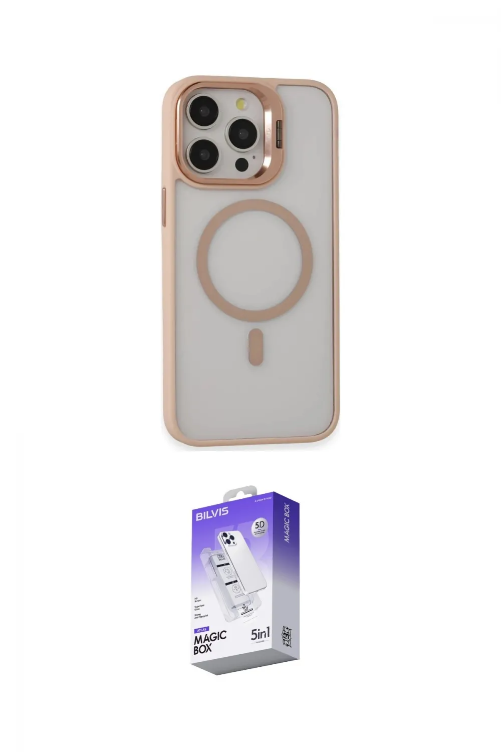 ieg™ iPhone 15 Pro Max Kılıf Ahenk Klasik Özel Seri - Siyah Bilvis 5in1 3D Magic Cam Ekran Koruyucu