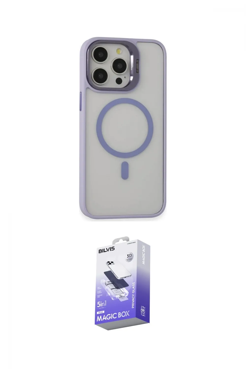 ieg™ iPhone 15 Pro Max Kılıf Ahenk Klasik Özel Seri - Siyah Bilvis 5in1 5D Magic Hayalet Cam Ekran Koruyucu
