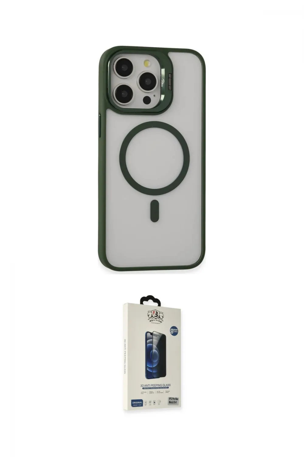 ieg™ iPhone 15 Pro Max Kılıf Ahenk Klasik Özel Seri - Siyah Bilvis Hayalet Cam Ekran Koruyucu