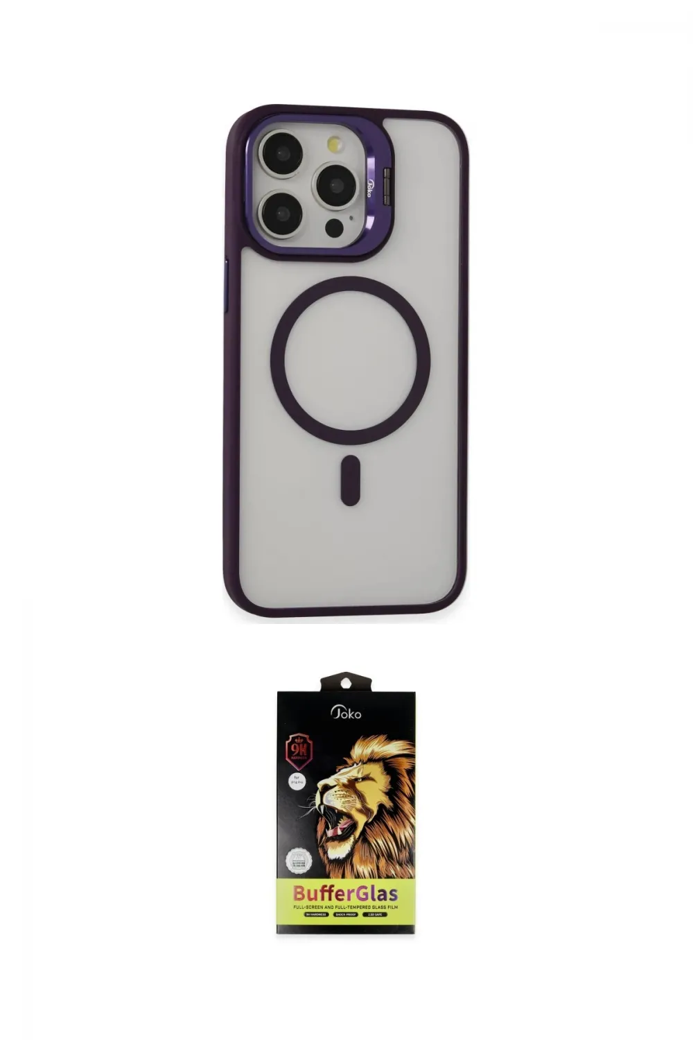 ieg™ iPhone 15 Pro Max Kılıf Ahenk Klasik Özel Seri - Siyah Buffer Cam Ekran Koruyucu