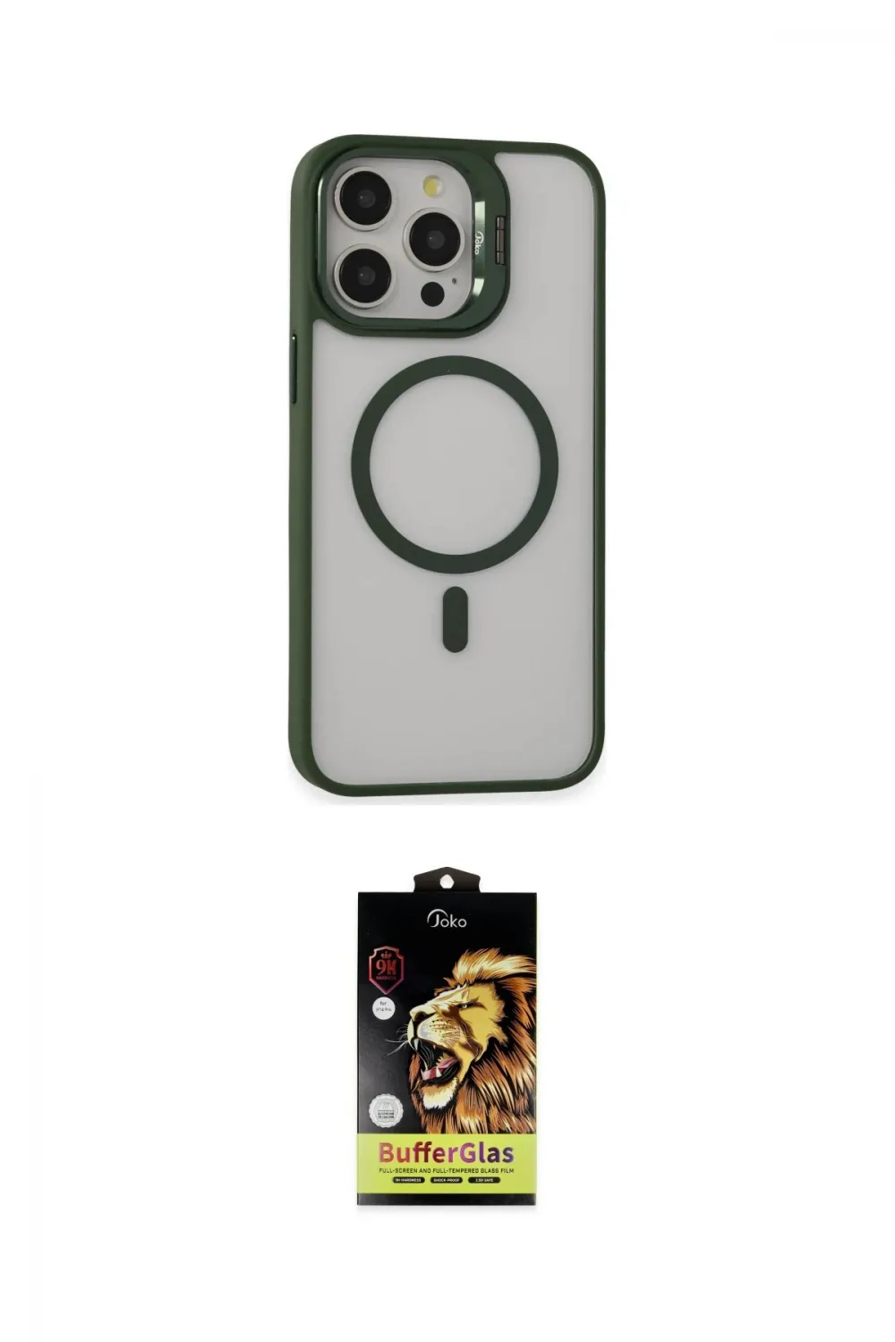 ieg™ iPhone 15 Pro Max Kılıf Ahenk Klasik Özel Seri - Siyah Buffer Cam Ekran Koruyucu