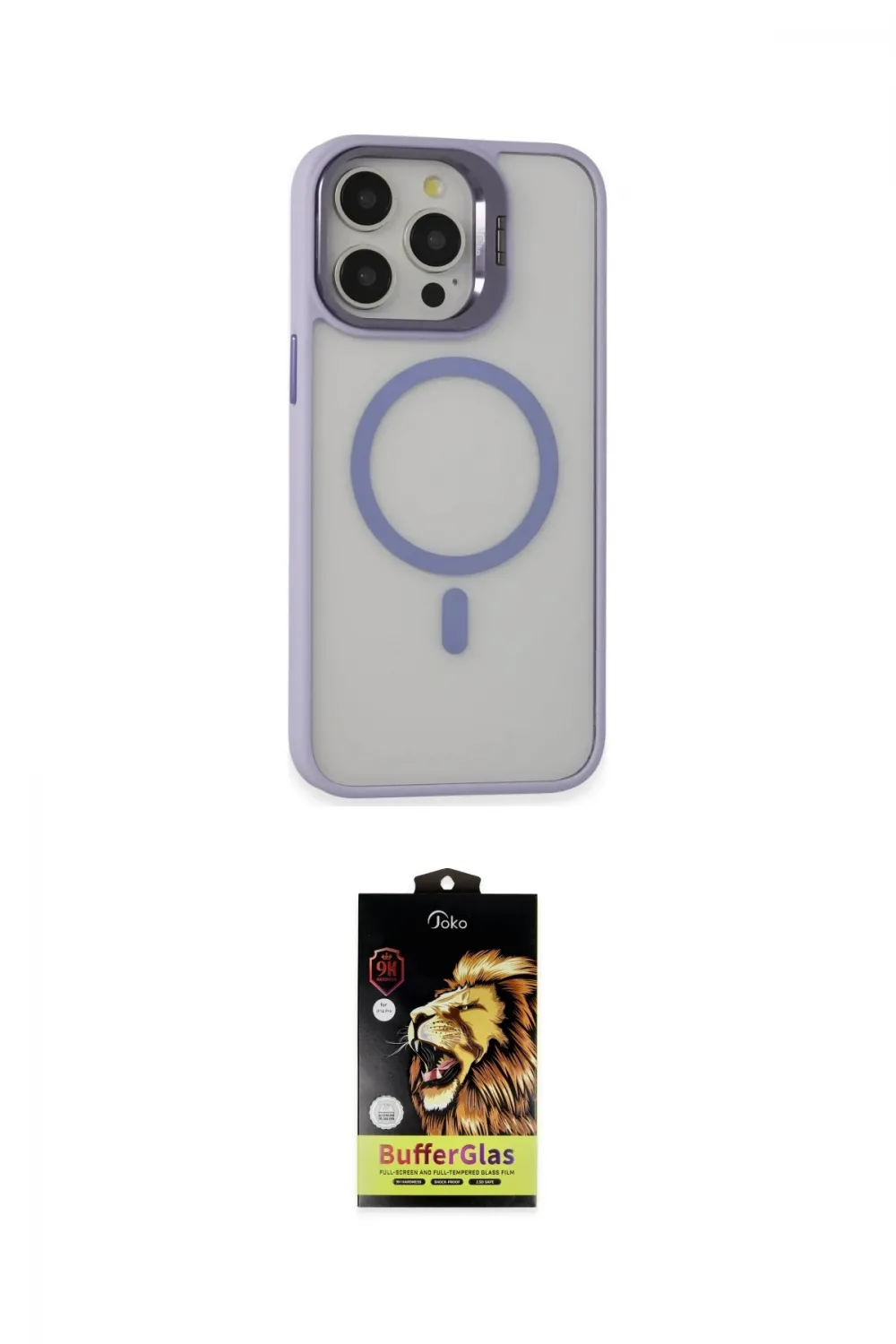 ieg™ iPhone 15 Pro Max Kılıf Ahenk Klasik Özel Seri - Siyah Buffer Cam Ekran Koruyucu