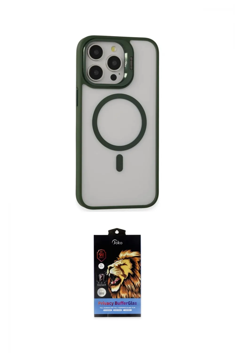 ieg™ iPhone 15 Pro Max Kılıf Ahenk Klasik Özel Seri - Siyah Buffer Hayalet Cam Ekran Koruyucu