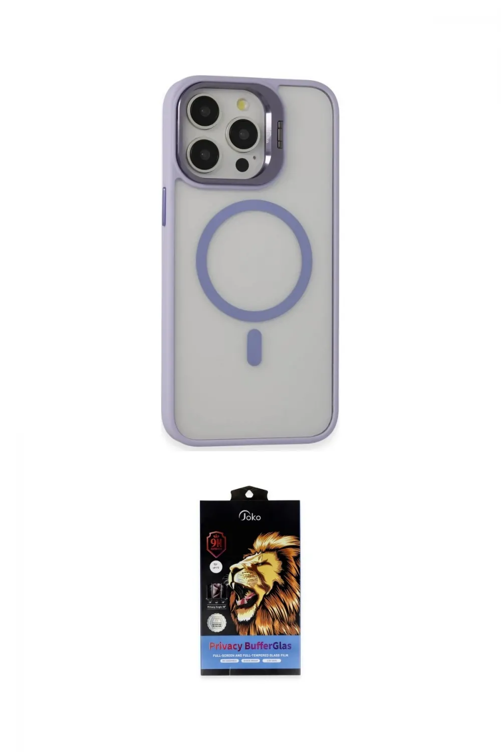 ieg™ iPhone 15 Pro Max Kılıf Ahenk Klasik Özel Seri - Siyah Buffer Hayalet Cam Ekran Koruyucu