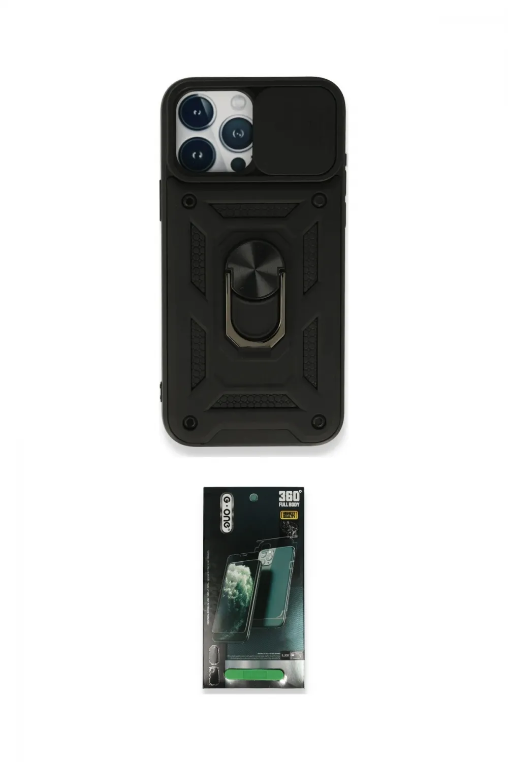 ieg™ iPhone 15 Pro Max Kılıf Ahenk Klasik - Şeffaf 360 Full Body Arka Koruyucu