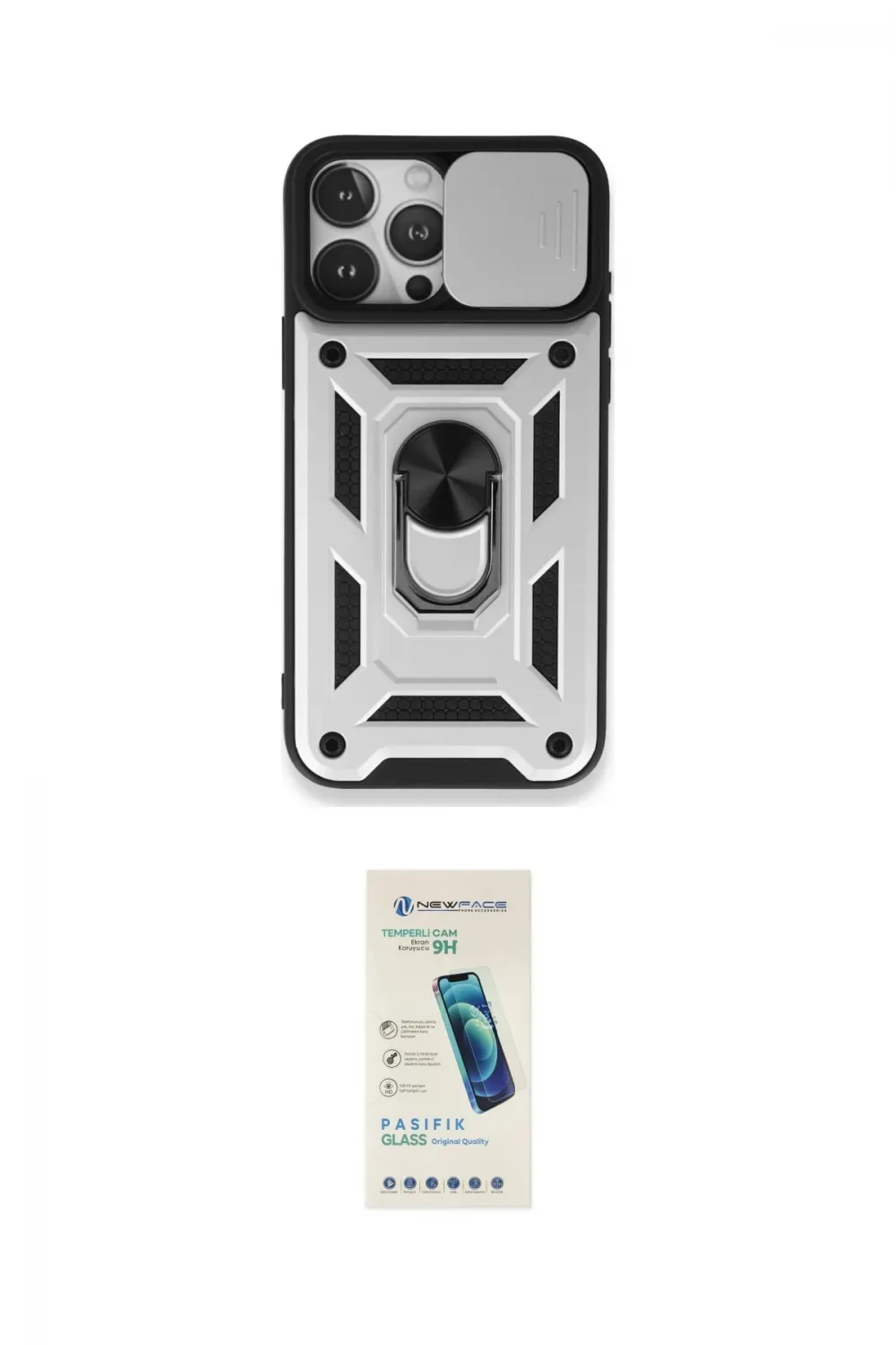 ieg™ iPhone 15 Pro Max Kılıf Ahenk Klasik - Şeffaf Pasifik Cam Ekran Koruyucu